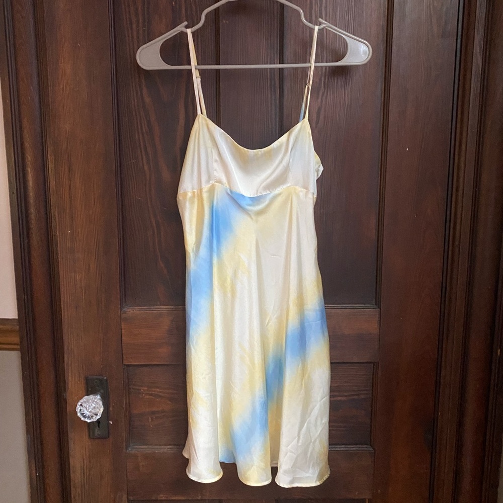 Zara Tie-Dye Yellow & Blue Mini Dress